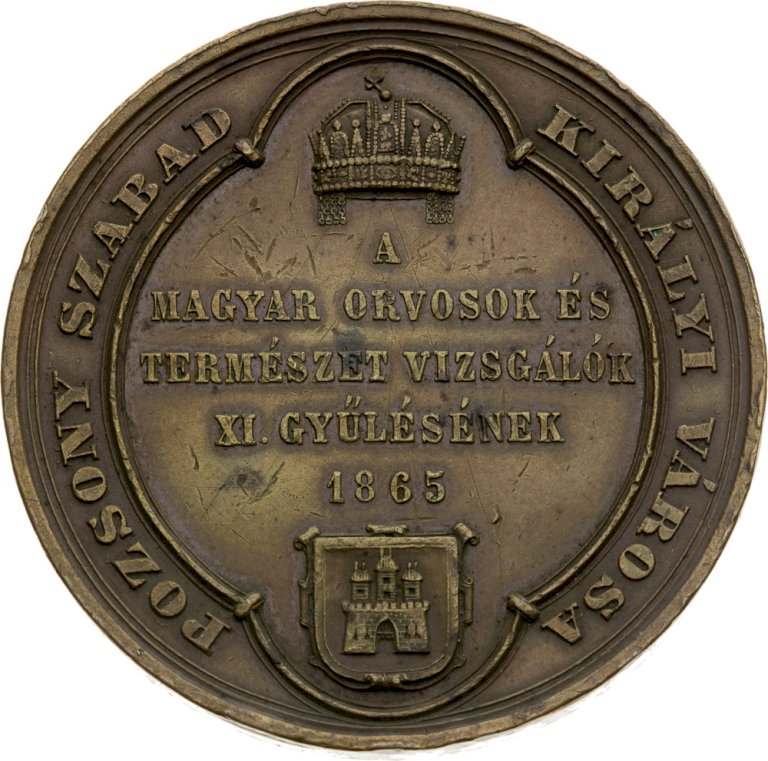Medaile 1865 - Kongres lekárů a právniků v Bratislavě