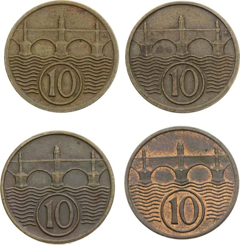 Lot 10 Heller coins (4pcs)