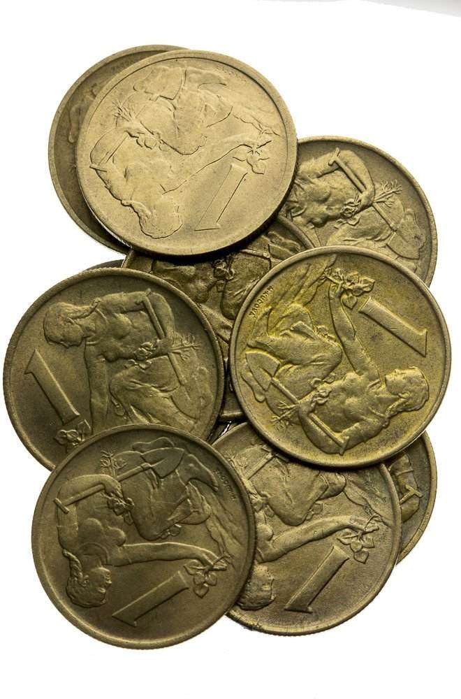 Lot of 1 Koruna coins (10pcs)