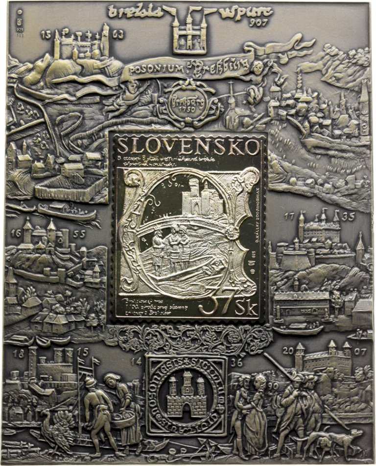 Silver Plaquette - Postmark Bratislava castle 2007, no. 112