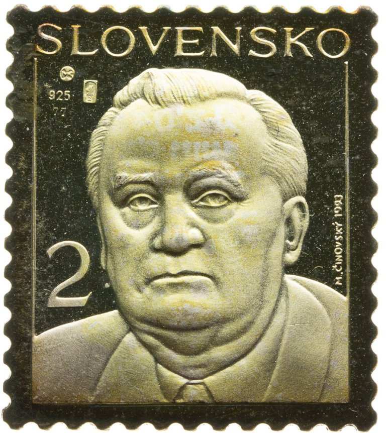 Au + Ag medal - Postmark Michal Kováč - President, no. 77