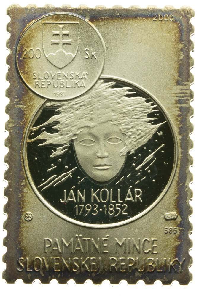Gold Plaquette - Commemorative coins - Ján Kollár, no. 16