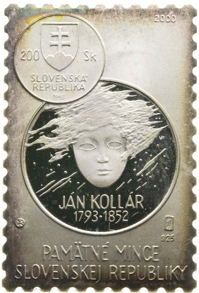 Silver Plaquette - Commemorative coins (Ján Kollár)