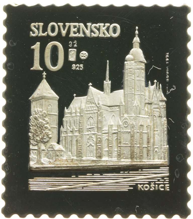 Au + Ag medal - Postmark of Košice, no. 47+32