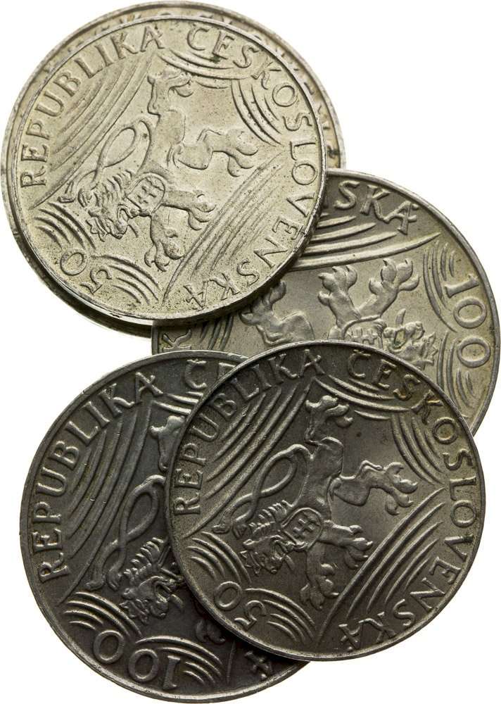 Lot stříbrných mincí Stalin