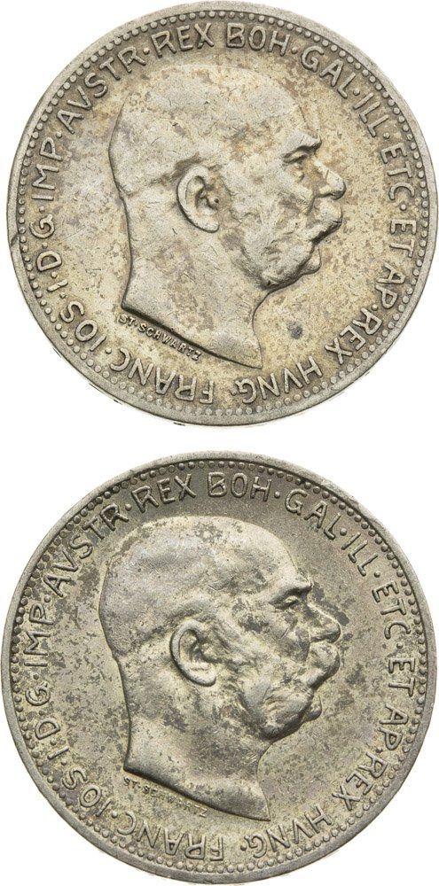 Lot of 1 Koruna coins (2pcs)