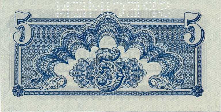 5 Kčs 1944 EO (perforated)