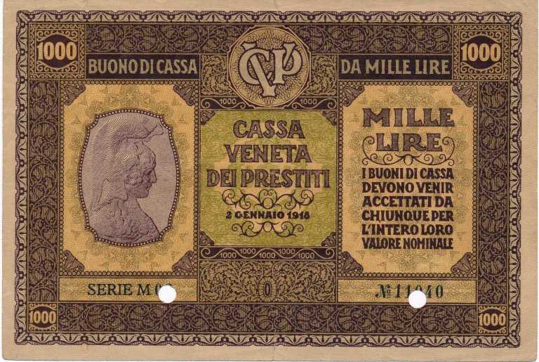 1000 Lír 1918 M06 (perforovaná)