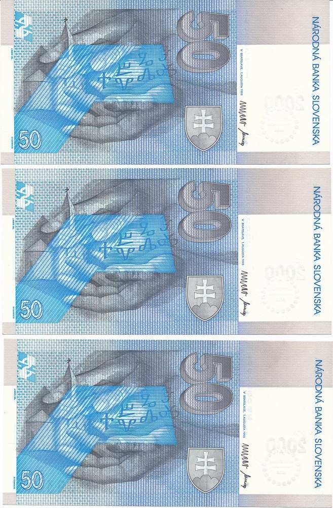 50 Sk 1993 A "Bimillenium" (consecutive 3pcs)