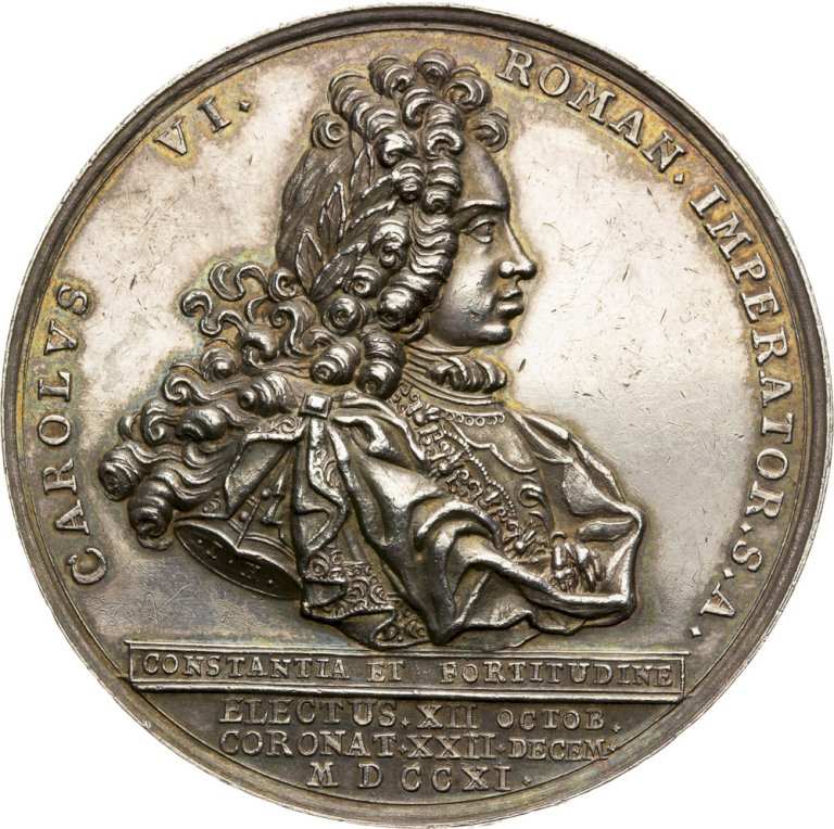 Silver medal 1711 Coronation of the roman emperor in Frankfurt